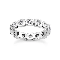 14K White Gold Round Diamond Eternity Ring 0.84ct