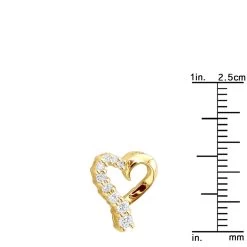 14K Yellow Gold Round Diamond Floating Heart Pendant 0.25ct -Fashion Accessories Shop 14k gold round diamond floating heart pendant 025ct p 27715 rulerye 20191215