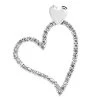 14K White Gold Round Diamond Floating Heart Pendant 0.74ct