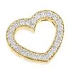 14K Yellow Gold Round Diamond Floating Heart Pendant 1.25ct