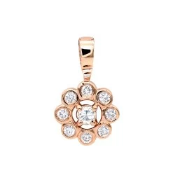 14K Yellow Gold Round Diamond Flower Pendant For Women 9 Stones 0.34ct -Fashion Accessories Shop 14k gold round diamond flower pendant 034ct p 27284 ro