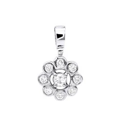 14K Yellow Gold Round Diamond Flower Pendant For Women 9 Stones 0.34ct -Fashion Accessories Shop 14k gold round diamond flower pendant 034ct p 27284 wh