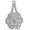 14K White Gold Round Diamond Flower Pendant 0.50ct 12.4mm