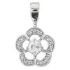 14K White Gold Round Diamond Flower Pendant 0.50ct 13mm -Fashion Accessories Shop 14k gold round diamond flower pendant 050ct p 27381 white 20220426