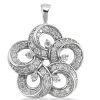 14K White Gold Round Diamond Flower Pendant 0.55ct 18.2mm -Fashion Accessories Shop 14k gold round diamond flower pendant 055ct p 27365 white 20220426