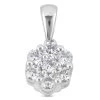 14K White Gold Round Diamond Flower Pendant 0.70ct 8mm -Fashion Accessories Shop 14k gold round diamond flower pendant 070ct p 27211 white 20220426