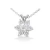 14K White Gold Round Diamond Flower Pendant 0.80ct