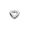 14K White Gold Round Diamond Heart Necklace 0.07ct