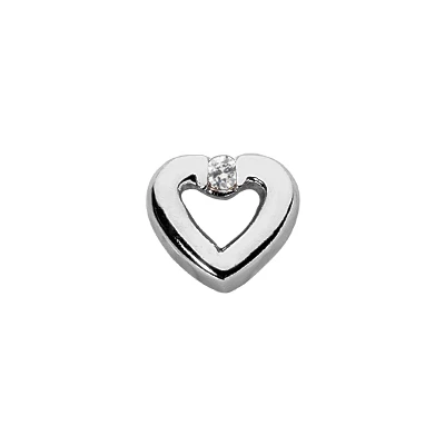 14K White Gold Round Diamond Heart Necklace 0.07ct 3 14K White Gold Round Diamond Heart Necklace 0.07ct