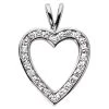 14K White Gold Round Diamond Heart Necklace 0.72ct