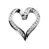 14K White Gold Round Diamond Heart Necklace 1.20ct