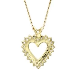 14K Yellow Gold Round Diamond Heart Necklace 1.76ct -Fashion Accessories Shop 14k gold round diamond heart necklace 176ct p 27748 backye
