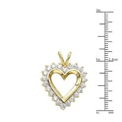 14K Yellow Gold Round Diamond Heart Necklace 1.76ct -Fashion Accessories Shop 14k gold round diamond heart necklace 176ct p 27748 rulerye