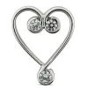 14K White Gold Round Diamond Heart Pendant 0.06ct