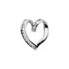 14K White Gold Round Diamond Heart Pendant 0.27ct