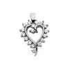 14K White Gold Round Diamond Heart Pendant 0.51ct