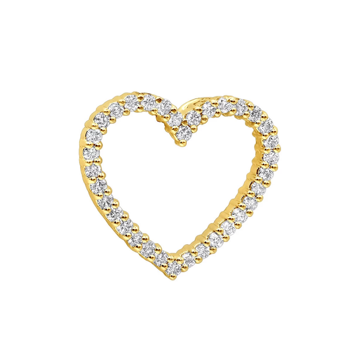 14K White Gold Round Diamond Heart Pendant 0.68ct 22.2mm 4 14K White Gold Round Diamond Heart Pendant 0.68ct 22.2mm - Image 2