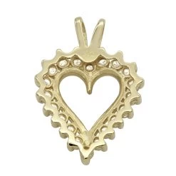 14K Yellow Gold Round Diamond Heart Pendant 0.80ct 3/4in (18mm) -Fashion Accessories Shop 14k gold round diamond heart pendant 080ct p 27832 backye