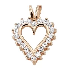 14K Yellow Gold Round Diamond Heart Pendant 0.80ct 3/4in (18mm) -Fashion Accessories Shop 14k gold round diamond heart pendant 080ct p 27832 ro
