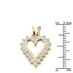 14K Yellow Gold Round Diamond Heart Pendant 0.80ct 3/4in (18mm) -Fashion Accessories Shop 14k gold round diamond heart pendant 080ct p 27832 rulerye
