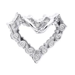 14K White Gold Round Diamond Open Heart Pendant 1.26ct Hidden Bail -Fashion Accessories Shop 14k gold round diamond heart pendant 126ct p 27817 back white 20220410