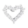 14K White Gold Round Diamond Open Heart Pendant 1.26ct Hidden Bail