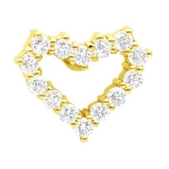 14K White Gold Round Diamond Open Heart Pendant 1.26ct Hidden Bail -Fashion Accessories Shop 14k gold round diamond heart pendant 126ct p 27817 yellow 20220410