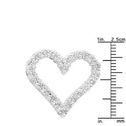 14K White Gold Round Diamond Heart Pendant 1.68ct -Fashion Accessories Shop 14k gold round diamond heart pendant 168ct p 27691 rulerwh