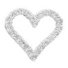 14K White Gold Round Diamond Heart Pendant 1.68ct