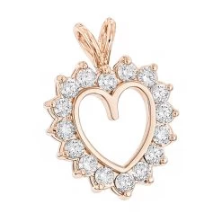 14K Yellow Gold Round Diamond Heart Pendant For Women 2.4ct Open Heart Design -Fashion Accessories Shop 14k gold round diamond heart pendant 240ct p 27714 ro