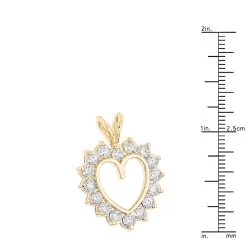 14K Yellow Gold Round Diamond Heart Pendant For Women 2.4ct Open Heart Design -Fashion Accessories Shop 14k gold round diamond heart pendant 240ct p 27714 rulerye