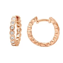 14K Yellow Gold Round Diamond Hoop Huggie Earrings 0.16ct -Fashion Accessories Shop 14k gold round diamond hoop huggie earrings 016ct p 6827 ro