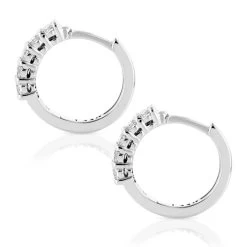 14K White Gold Round Diamond Huggie Earrings Hoops 0.33ct -Fashion Accessories Shop 14k gold round diamond huggie earrings hoops 033ct p 6033 backwh