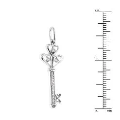 14K White Gold Round Diamond Key Pendant 0.18ct 13 14K White Gold Round Diamond Key Pendant 0.18ct -Fashion Accessories Shop 14k gold round diamond key pendant 018ct p 30608 rulerwh