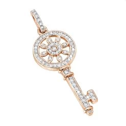 14K White Gold Round Diamond Key Pendant 0.33ct -Fashion Accessories Shop 14k gold round diamond key pendant 033ct p 30607 ro