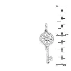 14K White Gold Round Diamond Key Pendant 0.33ct -Fashion Accessories Shop 14k gold round diamond key pendant 033ct p 30607 rulerwh