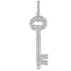 14K White Gold Round Diamond Key Pendant 0.38ct 9.8mm