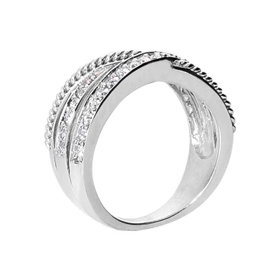 14K White Gold Round Diamond Ladies Ring 0.75ct 10.8mm 5 14K White Gold Round Diamond Ladies Ring 0.75ct 10.8mm - Image 3