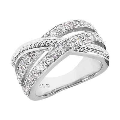 14K White Gold Round Diamond Ladies Ring 0.75ct 10.8mm 3 14K White Gold Round Diamond Ladies Ring 0.75ct 10.8mm