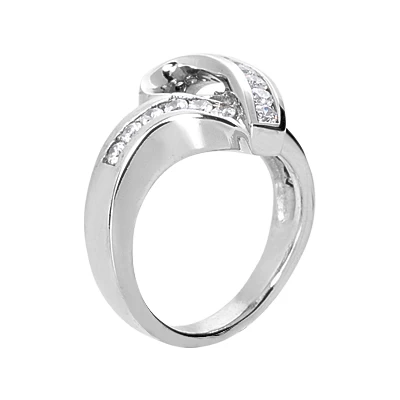 14K White Gold Round Diamond Ladies Ring 0.80ct 18.8mm 5 14K White Gold Round Diamond Ladies Ring 0.80ct 18.8mm - Image 3