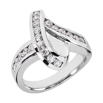 14K White Gold Round Diamond Ladies Ring 0.80ct 18.8mm 3 14K White Gold Round Diamond Ladies Ring 0.80ct 18.8mm