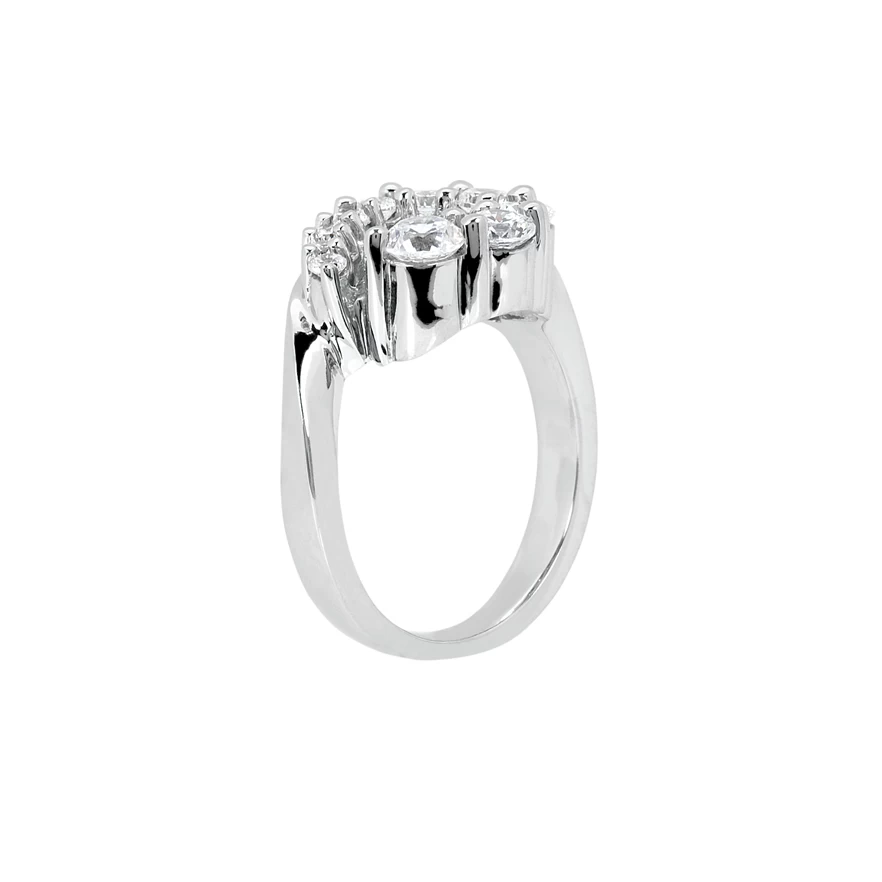 14K White Gold Round Diamond Ladies Ring 1.05ct 12.5mm 4 14K White Gold Round Diamond Ladies Ring 1.05ct 12.5mm - Image 2