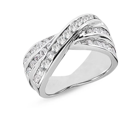 14K White Gold Round Diamond Ladies Ring 1.19ct 3 14K White Gold Round Diamond Ladies Ring 1.19ct