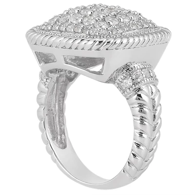 14K White Gold Round Diamond Ladies Ring 1.22ct 6.6mm 4 14K White Gold Round Diamond Ladies Ring 1.22ct 6.6mm - Image 2