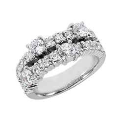14K White Gold Round Diamond Ladies Ring 1.40ct 8.6mm