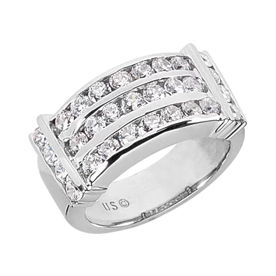 14K White Gold Round Diamond Ladies Ring 1.45ct 3 14K White Gold Round Diamond Ladies Ring 1.45ct