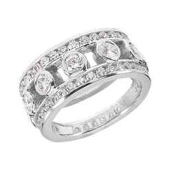 14K White Gold Round Diamond Ladies Ring 1.72ct