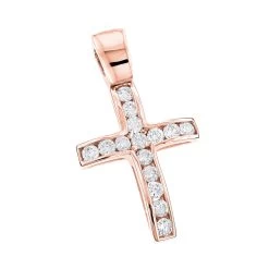 14K White Gold Round Diamond Mini Cross Pendant 0.85ct -Fashion Accessories Shop 14k gold round diamond mini cross pendant 085ct p 6571 ro