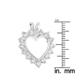 14K White Gold Round Diamond Open Heart Pendant For Women 1.9ct -Fashion Accessories Shop 14k gold round diamond open heart pendant for women 19ct rulerwh