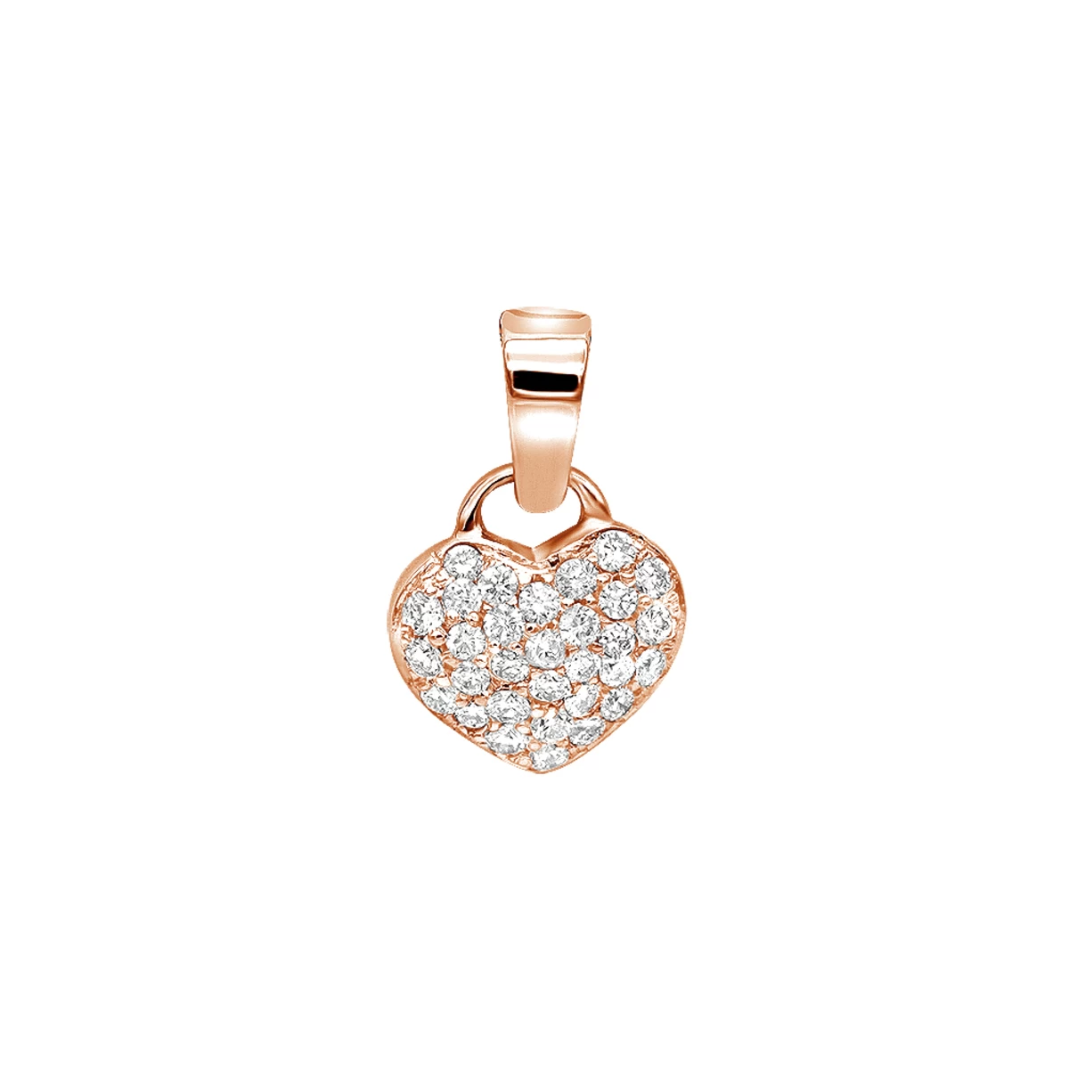 14K White Gold Round Diamond Pave Heart Pendant 0.50ct 3/8in (10mm) 5 14K White Gold Round Diamond Pave Heart Pendant 0.50ct 3/8in (10mm) - Image 3